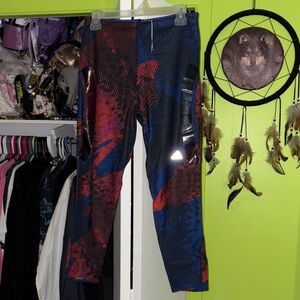 adidas Adizero Red and Blue Leggings Sport L